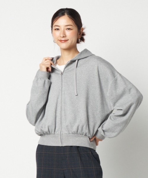 HELIOPOLE(エリオポール)の「CROPPED SWEAT ZIP HOODIE(パーカー・レディース・ブラック/グレー・38)」の15枚目の写真