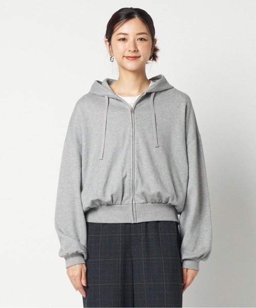 HELIOPOLE(エリオポール)の「CROPPED SWEAT ZIP HOODIE(パーカー・レディース・ブラック/グレー・38)」の12枚目の写真