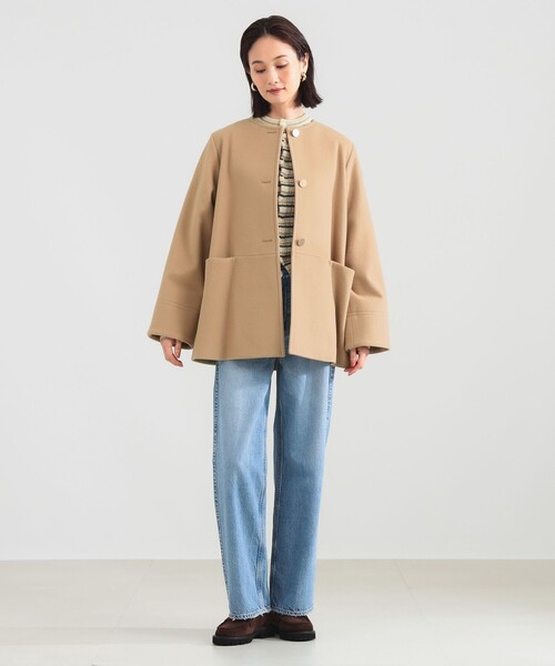 ソフトメルトン ノーカラーコート（ノーカラーコート）｜Demi-Luxe