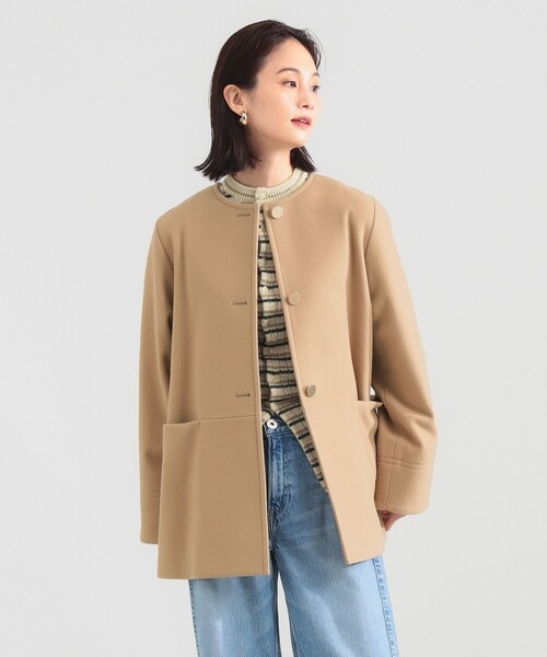 ソフトメルトン ノーカラーコート（ノーカラーコート）｜Demi-Luxe