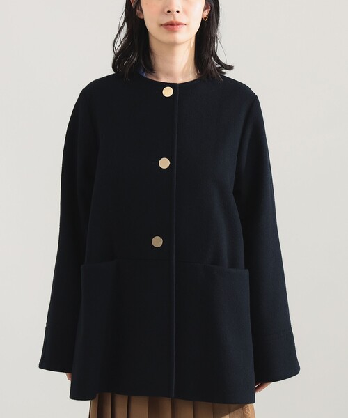 レディース ソフトメルトン ノーカラーコート ソフトメルトン ノーカラーコート（ノーカラーコート）｜Demi-Luxe