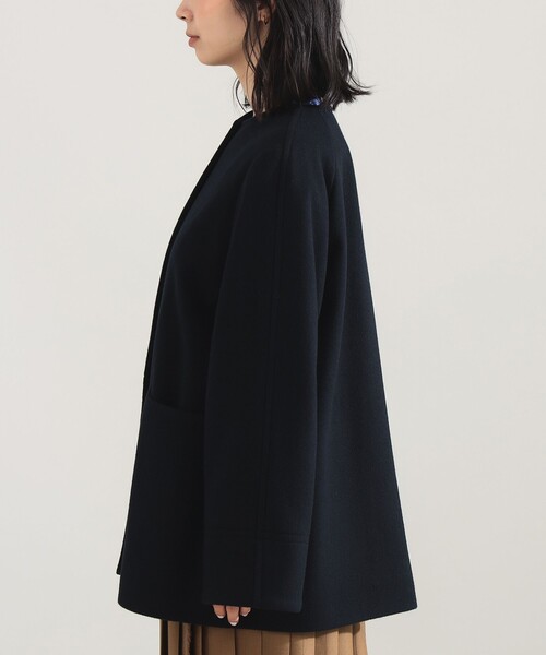 セール】ソフトメルトン ノーカラーコート（ノーカラーコート）｜Demi