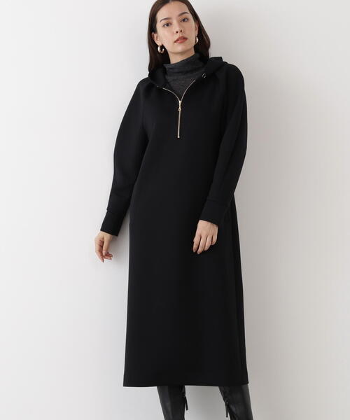 ◇【冨張愛さん着用】タックスリーブフーディワンピース（ワンピース