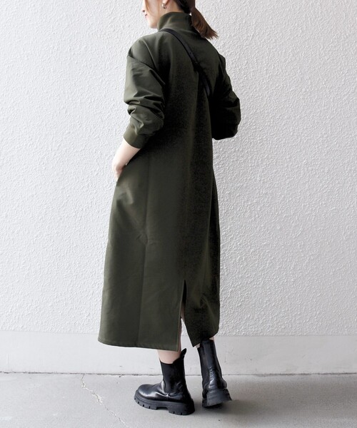 SHIPS any:〈洗濯機可能〉裏起毛 リブ ハイネック ワンピース