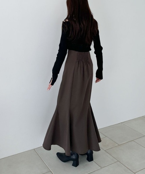 archives（アルシーヴ）の「マチ付きマーメイドスカート（スカート・レディース・チャコールグレー/ブラック/ブラウン・SMALL/MEDIUM）」の5枚目の写真