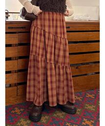 ehka sopo | チェックティアードスカート(スカート)