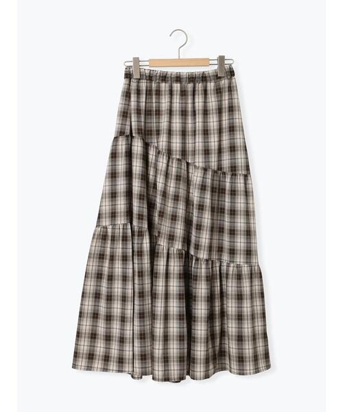 ehka sopo（エヘカソポ）の「チェックティアードスカート（スカート・レディース・レッド/ブラウン/ネイビー・F）」の19枚目の写真