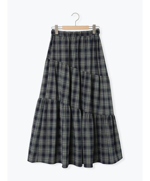 ehka sopo（エヘカソポ）の「チェックティアードスカート（スカート・レディース・レッド/ブラウン/ネイビー・F）」の18枚目の写真