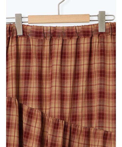 ehka sopo（エヘカソポ）の「チェックティアードスカート（スカート・レディース・レッド/ブラウン/ネイビー・F）」の15枚目の写真