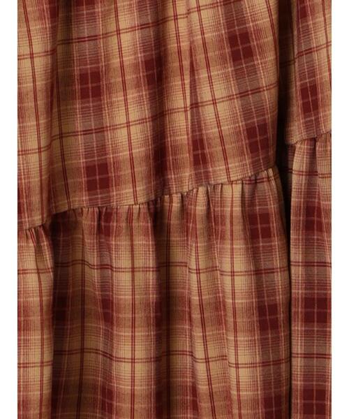 ehka sopo（エヘカソポ）の「チェックティアードスカート（スカート・レディース・レッド/ブラウン/ネイビー・F）」の11枚目の写真