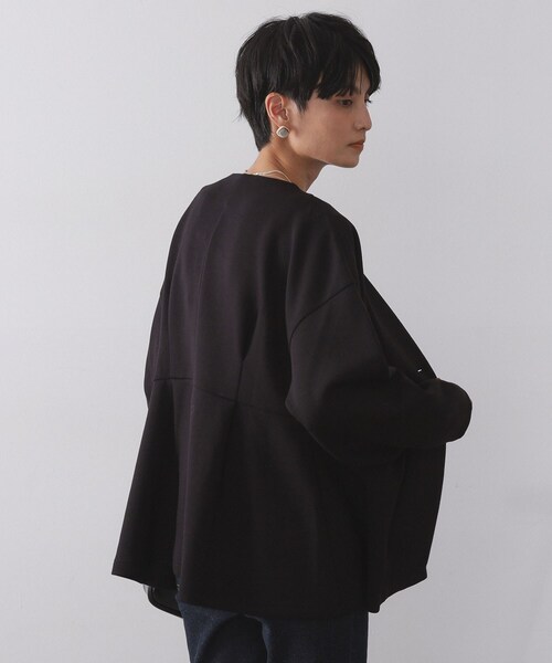 OPAQUE.CLIP（オペークドットクリップ）の「ペプラムカーディガン【UVケア/洗濯機OK】（カーディガン/ボレロ・レディース・ブラック/オフホワイト/グレー・38/40/42）」の8枚目の写真