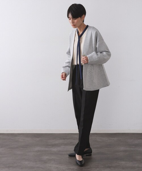 OPAQUE.CLIP（オペークドットクリップ）の「ペプラムカーディガン【UVケア/洗濯機OK】（カーディガン/ボレロ・レディース・ブラック/オフホワイト/グレー・38/40/42）」の14枚目の写真