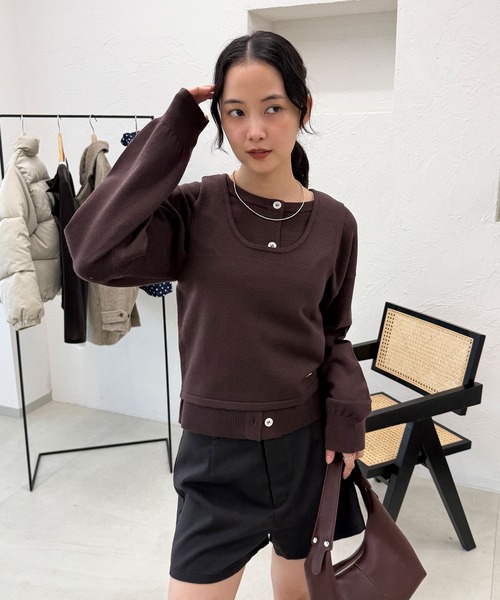 MUHET（ミュエータ）の「【set item】tank top & crew neck cardigan