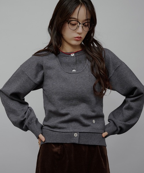 MUHET（ミュエータ）の「【set item】tank top & crew neck cardigan