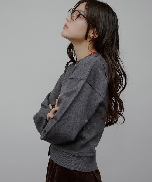 MUHET(ミュエータ)の「【set item】tank top & crew neck cardigan / タンクトップ&カーディガンセット(カーディガン/ボレロ・レディース・チャコールグレー/ネイビー/ピンク/ブラウン・FREE)」の12枚目の写真