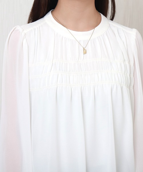 libelle more（リベル モア）の「シルク風シフォンシアーレイヤードシャーリングブラウス（シャツ/ブラウス・レディース・オフホワイト/ブルー/ブラック・M）」の19枚目の写真