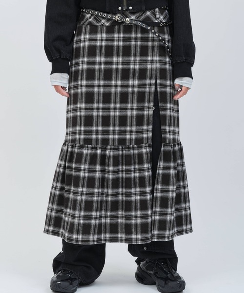 atmos pink(アトモスピンク)の「atmos pink Plaid Tiered Skirt / アトモス ピンク プレイド ティアード スカート(スカート・レディース・オレンジ/グリーン/ブラック・S/M)」の15枚目の写真