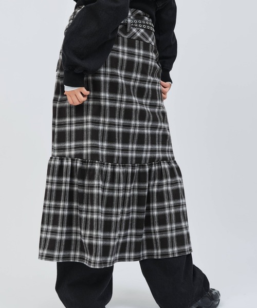 atmos pink(アトモスピンク)の「atmos pink Plaid Tiered Skirt / アトモス ピンク プレイド ティアード スカート(スカート・レディース・オレンジ/グリーン/ブラック・S/M)」の20枚目の写真