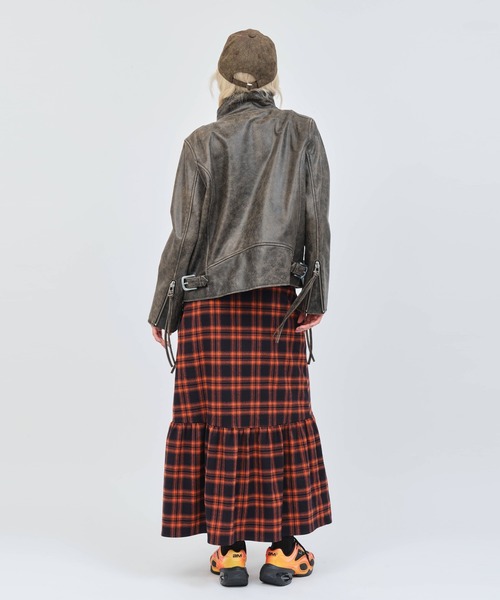 atmos pink(アトモスピンク)の「atmos pink Plaid Tiered Skirt / アトモス ピンク プレイド ティアード スカート(スカート・レディース・オレンジ/グリーン/ブラック・S/M)」の13枚目の写真