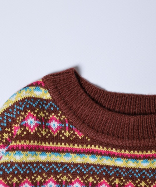 FILA（フィラ）の「FILA フェアアイルセーター（ニット/セーター・レディース・ブラウン/ピンク・FREE）」の5枚目の写真