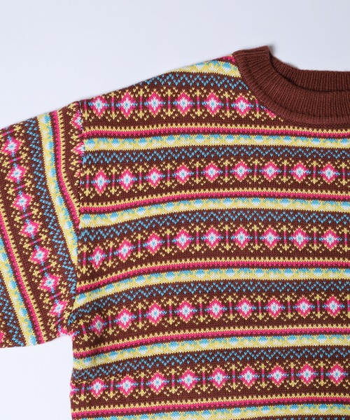 FILA（フィラ）の「FILA フェアアイルセーター（ニット/セーター・レディース・ブラウン/ピンク・FREE）」の6枚目の写真