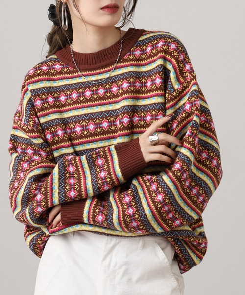 FILA（フィラ）の「FILA フェアアイルセーター（ニット/セーター・レディース・ブラウン/ピンク・FREE）」の19枚目の写真