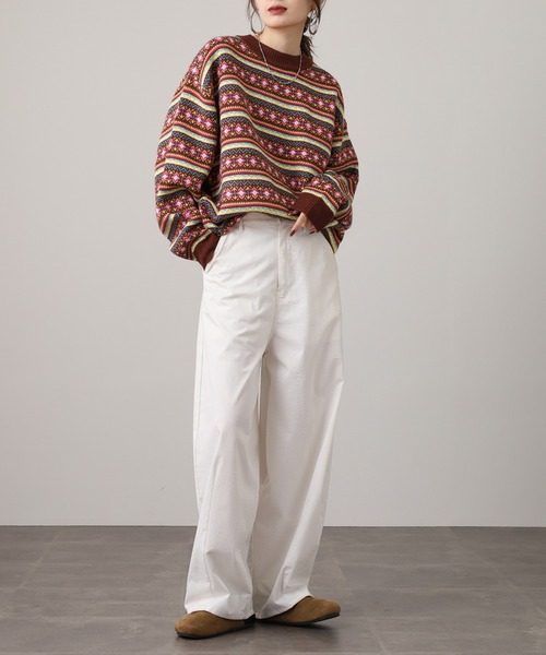 FILA（フィラ）の「FILA フェアアイルセーター（ニット/セーター・レディース・ブラウン/ピンク・FREE）」の16枚目の写真