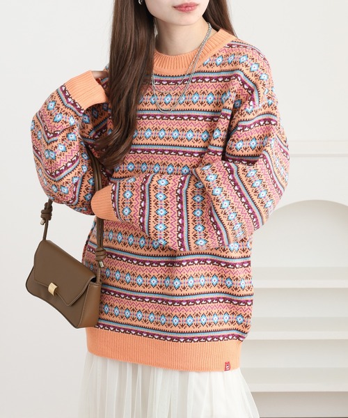 FILA（フィラ）の「FILA フェアアイルセーター（ニット/セーター・レディース・ブラウン/ピンク・FREE）」の15枚目の写真