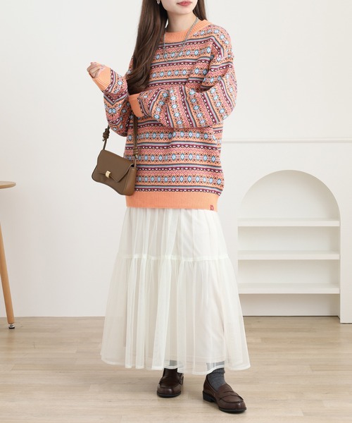 FILA（フィラ）の「FILA フェアアイルセーター（ニット/セーター・レディース・ブラウン/ピンク・FREE）」の11枚目の写真