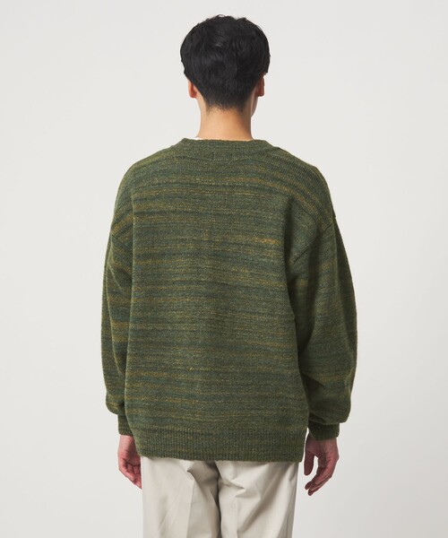 green label relaxing（グリーンレーベルリラクシング）の「【WEB限定】＜GLR or＞カスリ風 クルーネック カーディガン（カーディガン/ボレロ・メンズ・オレンジ/ケリーグリーン・M/L/S）」の6枚目の写真