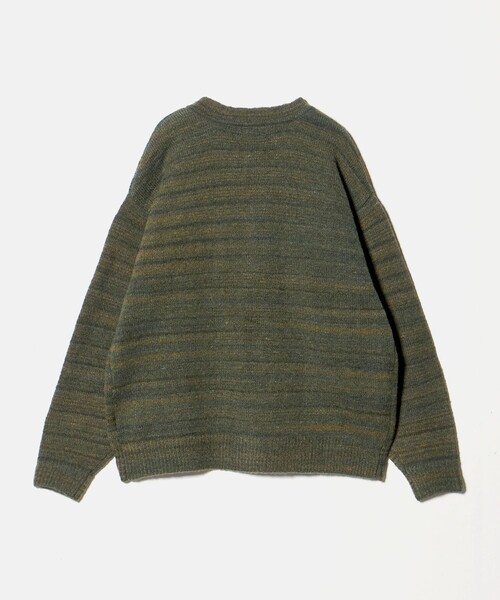 green label relaxing（グリーンレーベルリラクシング）の「【WEB限定】＜GLR or＞カスリ風 クルーネック カーディガン（カーディガン/ボレロ・メンズ・オレンジ/ケリーグリーン・M/L/S）」の8枚目の写真