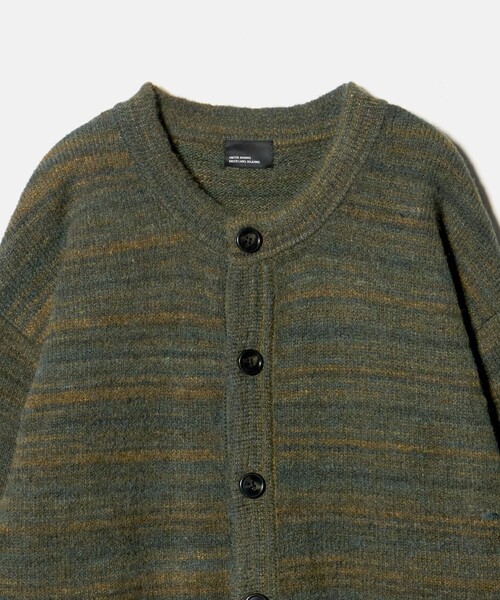 green label relaxing（グリーンレーベルリラクシング）の「【WEB限定】＜GLR or＞カスリ風 クルーネック カーディガン（カーディガン/ボレロ・メンズ・オレンジ/ケリーグリーン・M/L/S）」の9枚目の写真