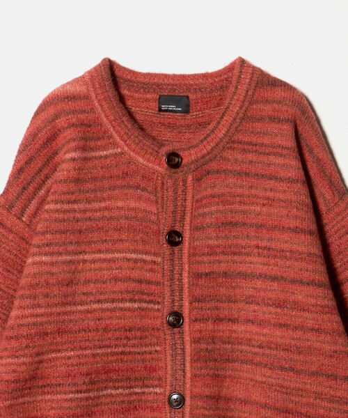 green label relaxing（グリーンレーベルリラクシング）の「【WEB限定】＜GLR or＞カスリ風 クルーネック カーディガン（カーディガン/ボレロ・メンズ・オレンジ/ケリーグリーン・M/L/S）」の14枚目の写真
