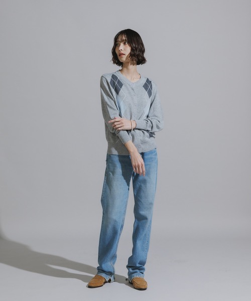 AO2（アオズ）の「Argyle Pattern Wool Knit Cardigan / アーガイル柄 ウールニットカーディガン（カーディガン/ボレロ・レディース・ネイビー/レッド/アッシュ・FREE）」の21枚目の写真