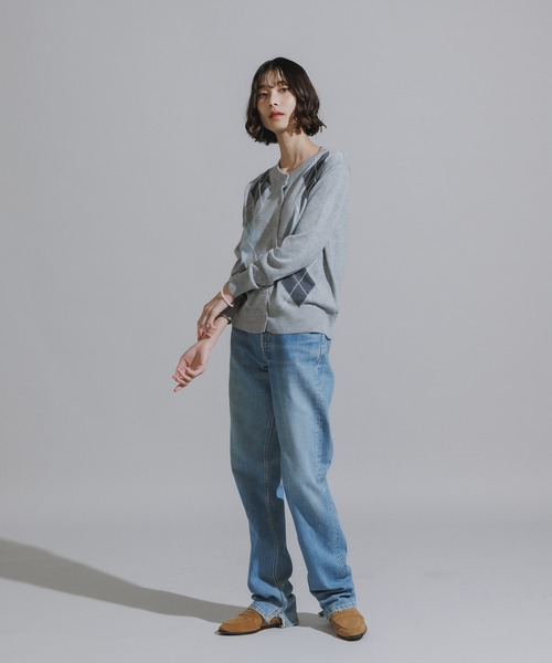 AO2（アオズ）の「Argyle Pattern Wool Knit Cardigan / アーガイル柄 ウールニットカーディガン（カーディガン/ボレロ・レディース・ネイビー/レッド/アッシュ・FREE）」の15枚目の写真