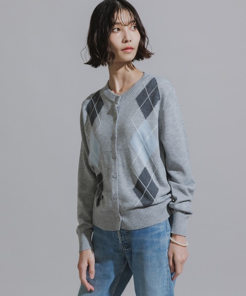 AO2（アオズ）の「Argyle Pattern Wool Knit Cardigan / アーガイル柄 ウールニットカーディガン（カーディガン/ボレロ・レディース・ネイビー/レッド/アッシュ・FREE）」の16枚目の写真