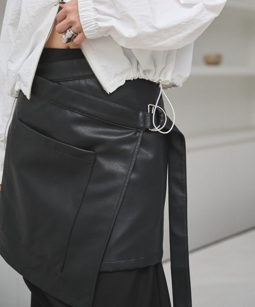 Synthetic Leather イージーラップスカート イージーケアSynthetic Leather イージーラップスカート