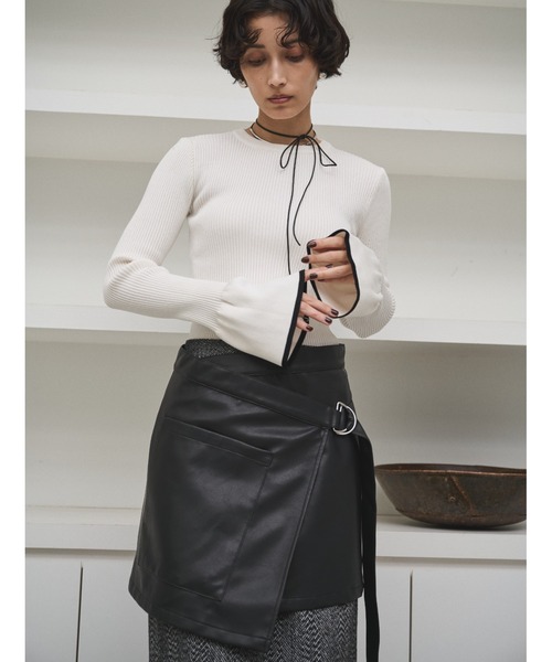 Synthetic Leather イージーラップスカート イージーケアSynthetic Leather イージーラップスカート