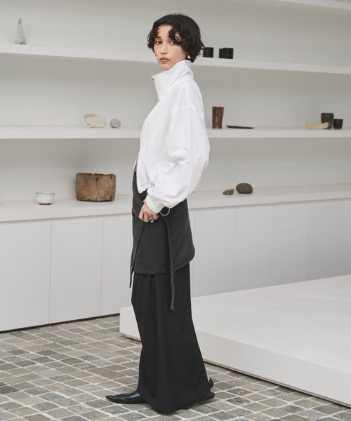 ETRE TOKYO フェイクレザーラップスカート - BLACK ETRE TOKYO