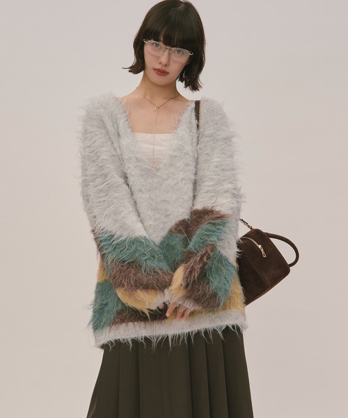 loin nuit（ロワンニュイ）の「nuance Uneck knit / ニュアンスユー