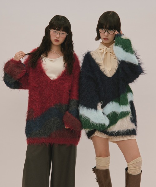 loin nuit（ロワンニュイ）の「nuance Uneck knit / ニュアンスユー