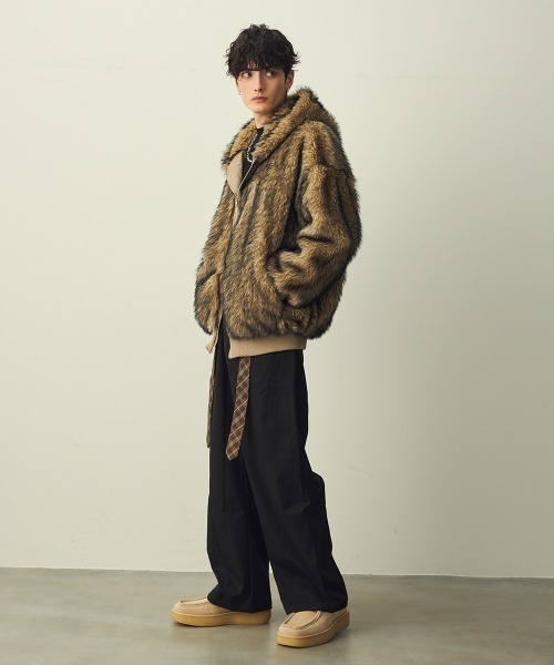 ダブルジップファーブルゾン DRAW CODE DOUBLE ZIP ARTIFICIAL 2WAY HOOD BLOUSON / ドロー