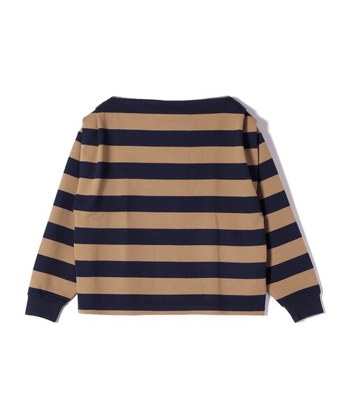 SHIPS(シップス)の「【SHIPS別注】onit:〈洗濯機可能〉ストレッチ ボーダー 3WAY カットソー(Tシャツ/カットソー・レディース・グレー/キャメル/ブラック・ONE SIZE)」の3枚目の写真