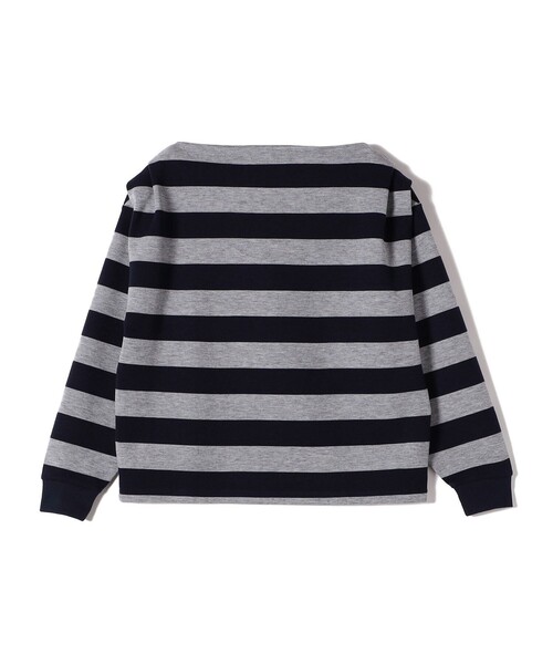 SHIPS(シップス)の「【SHIPS別注】onit:〈洗濯機可能〉ストレッチ ボーダー 3WAY カットソー(Tシャツ/カットソー・レディース・グレー/キャメル/ブラック・ONE SIZE)」の1枚目の写真