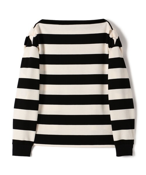 SHIPS(シップス)の「【SHIPS別注】onit:〈洗濯機可能〉ストレッチ ボーダー 3WAY カットソー(Tシャツ/カットソー・レディース・グレー/キャメル/ブラック・ONE SIZE)」の19枚目の写真