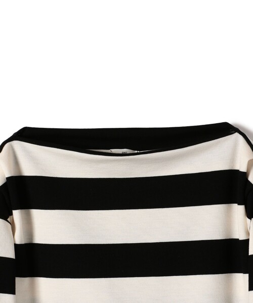 SHIPS(シップス)の「【SHIPS別注】onit:〈洗濯機可能〉ストレッチ ボーダー 3WAY カットソー(Tシャツ/カットソー・レディース・グレー/キャメル/ブラック・ONE SIZE)」の20枚目の写真