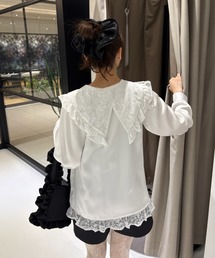 idem（イデム）の「lace collar vintage satin blouse / レースカラーヴィンテージサテンブラウス（シャツ/ブラウス）」