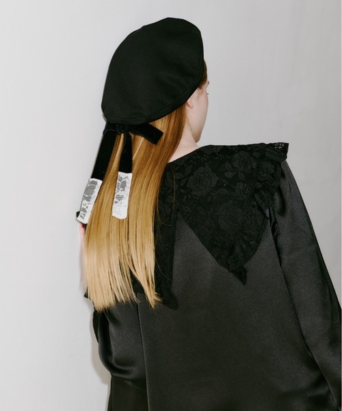 idem（イデム）の「lace collar vintage satin blouse / レースカラーヴィンテージサテンブラウス（シャツ/ブラウス・レディース・ブラック/ホワイト・FREE）」の12枚目の写真