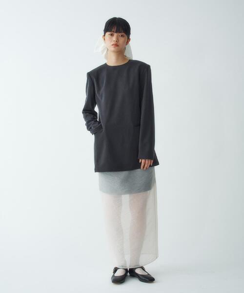 CODE A(コードエー)の「power shollder mini dress(ワンピース・レディース・スミクロ/ホワイト・00)」の13枚目の写真