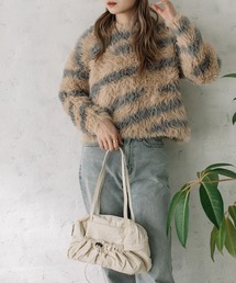 ニュアンス柄シャギーニット